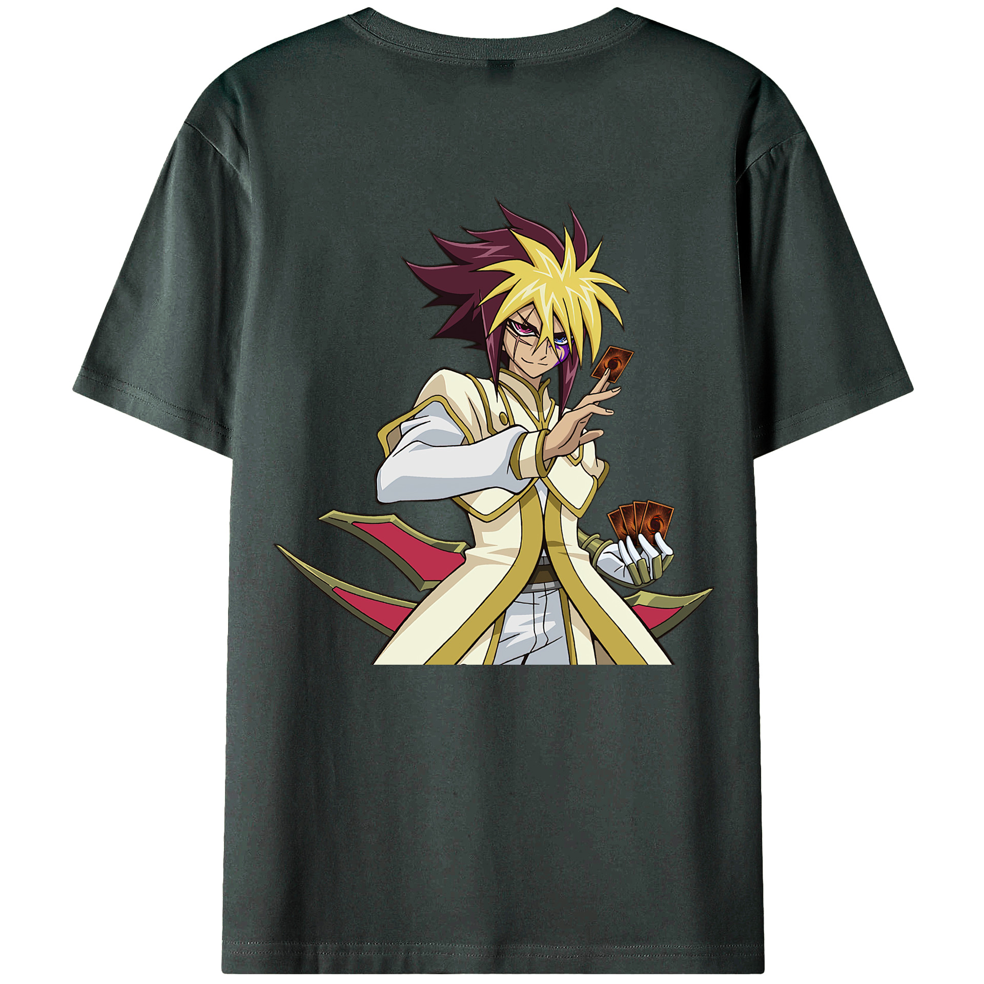 （画像用） 遊☆戯☆王 Yu-Gi-Oh! 綿100％ メンズ半袖Tシャツ（バックプリント） 通気性
